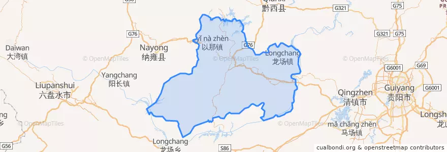 Mapa de ubicacion de Zhijin County.