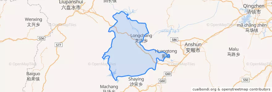 Mapa de ubicacion de 六枝特区.
