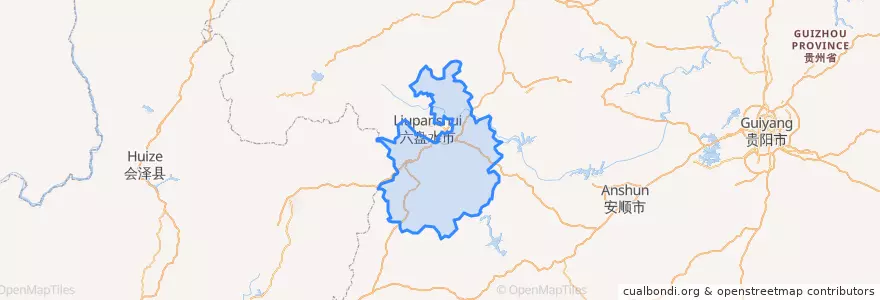 Mapa de ubicacion de Shuicheng County.