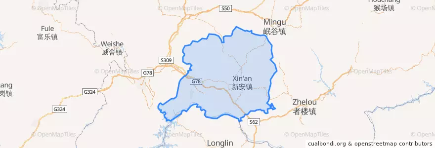 Mapa de ubicacion de Anlong County.