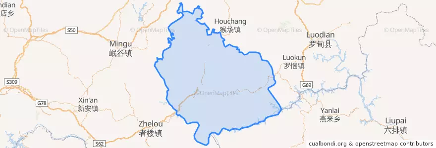 Mapa de ubicacion de Wangmo County.