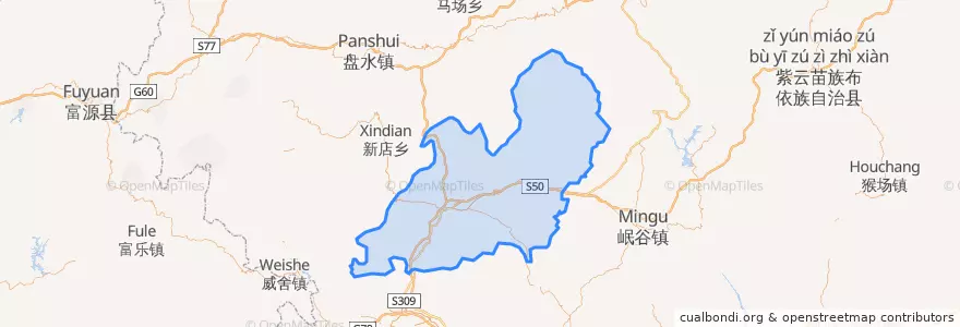 Mapa de ubicacion de 兴仁县 Xingren.