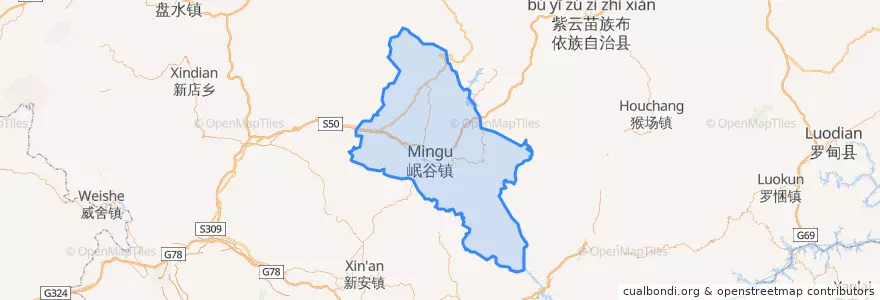 Mapa de ubicacion de 贞丰县.