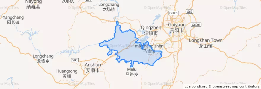 Mapa de ubicacion de 平坝区.