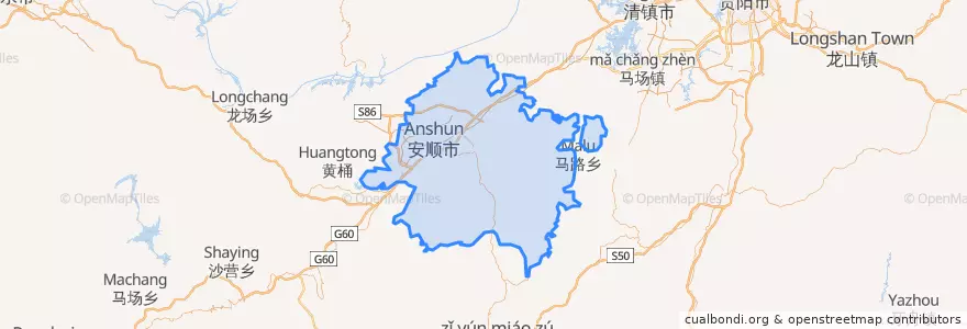 Mapa de ubicacion de 西秀区.