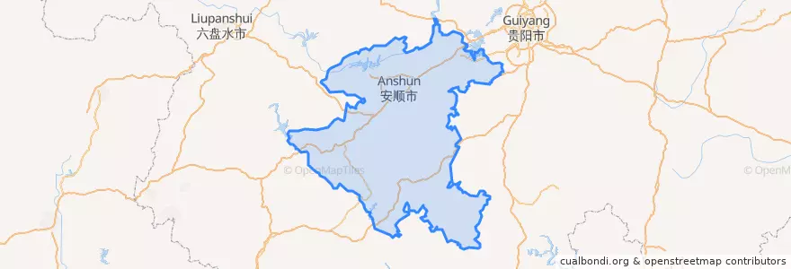 Mapa de ubicacion de 安顺市 Anshun.