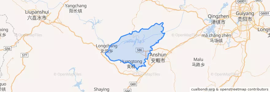 Mapa de ubicacion de Puding County.