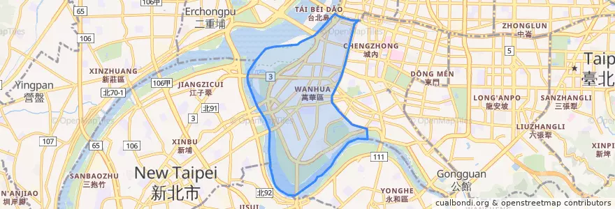 Mapa de ubicacion de 萬華區.
