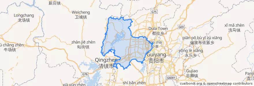 Mapa de ubicacion de 观山湖区.