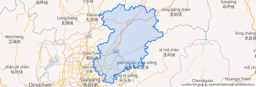Mapa de ubicacion de 乌当区.