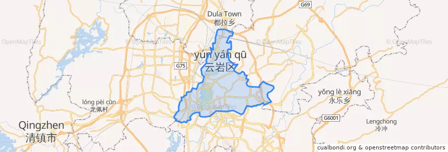 Mapa de ubicacion de Yunyan District.
