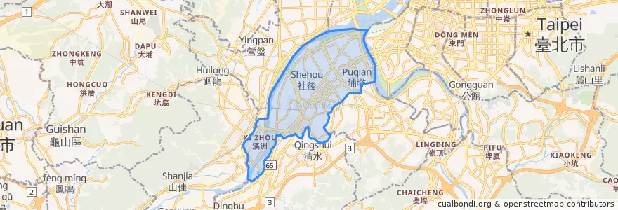 Mapa de ubicacion de 板橋區.