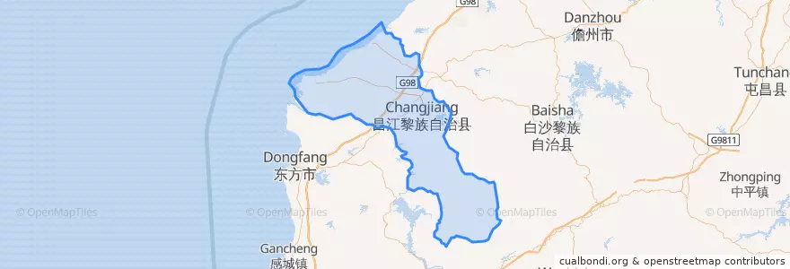 Mapa de ubicacion de 昌江黎族自治县 / Changjiang.