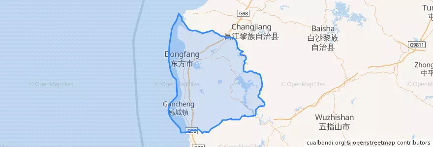 Mapa de ubicacion de 东方市 / Dongfang.