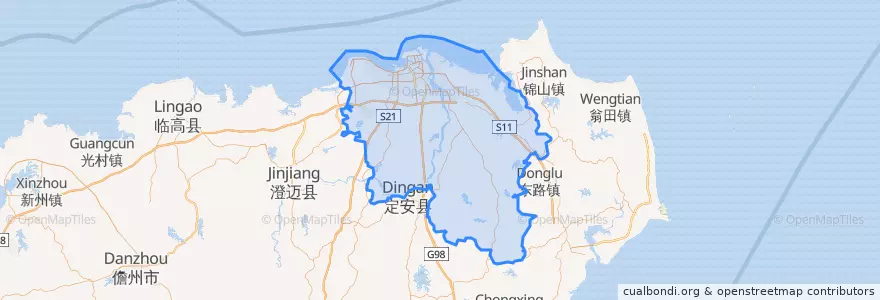 Mapa de ubicacion de 海口市 - Haikou.