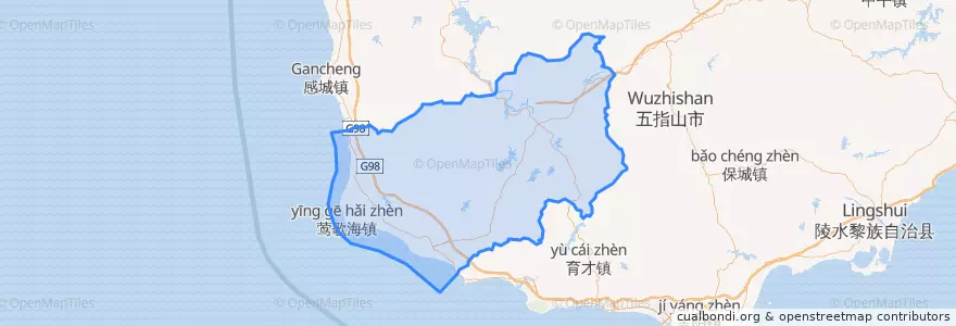 Mapa de ubicacion de 乐东黎族自治县.