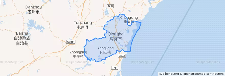 Mapa de ubicacion de 琼海市 / Qionghai.