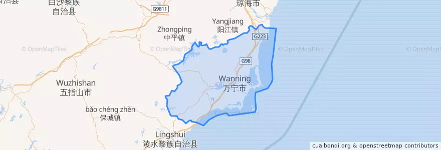 Mapa de ubicacion de 万宁市 / Wanning.