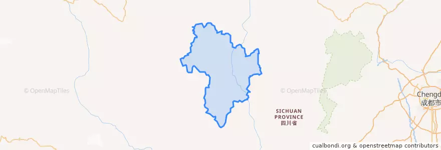 Mapa de ubicacion de རོང་བྲག་རྫོང་ 丹巴县.