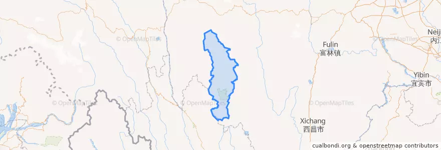 Mapa de ubicacion de Daocheng County.