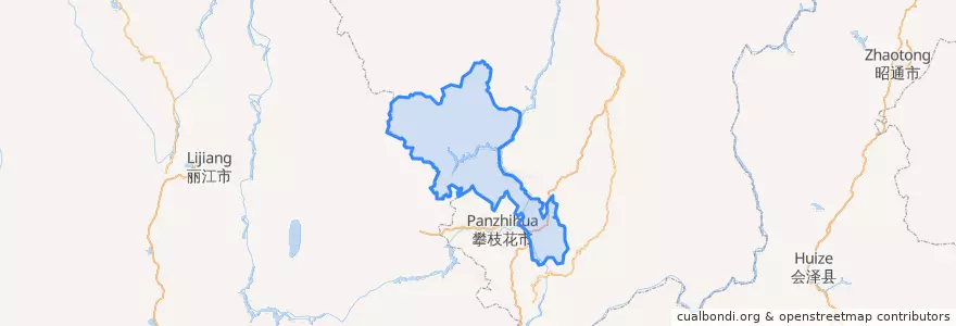 Mapa de ubicacion de 盐边县.