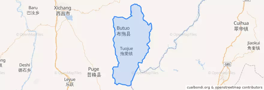 Mapa de ubicacion de 布拖县.