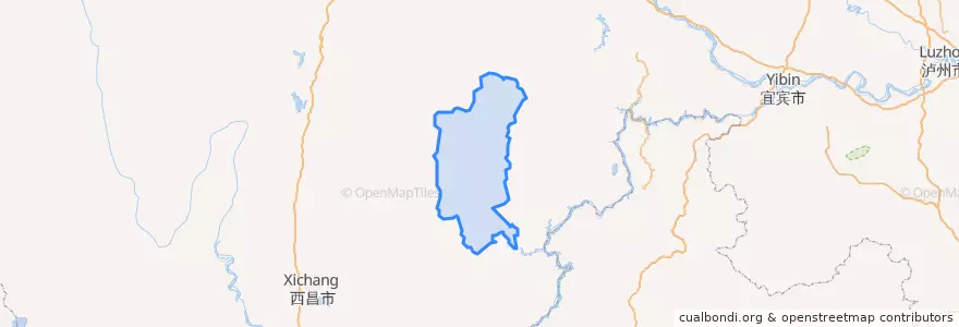 Mapa de ubicacion de 美姑县.