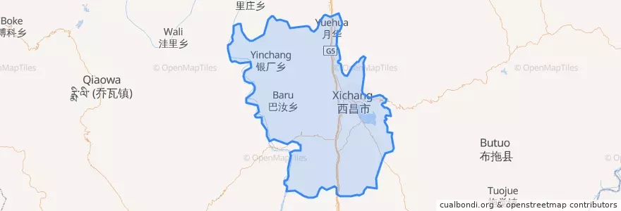 Mapa de ubicacion de 西昌市.