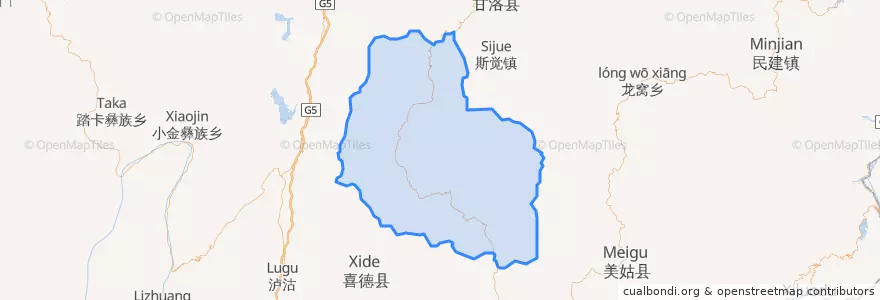 Mapa de ubicacion de 越西县.