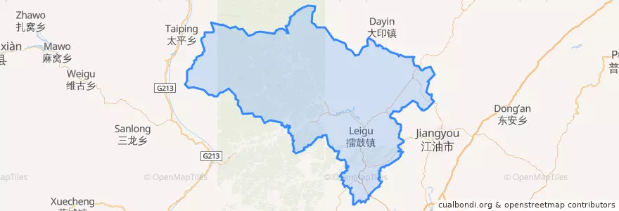 Mapa de ubicacion de Beichuan Qiang Autonomous County.