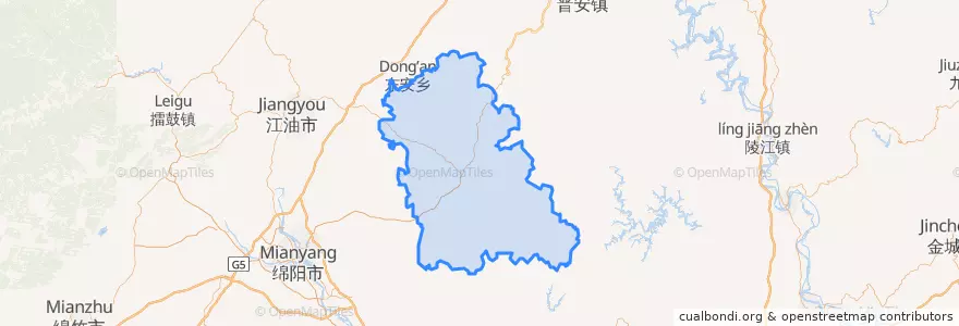 Mapa de ubicacion de 梓潼县 Zitong.