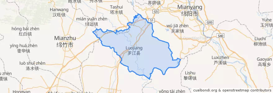 Mapa de ubicacion de 罗江县 / Luojiang.
