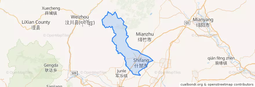 Mapa de ubicacion de 什邡市 / Shifang.