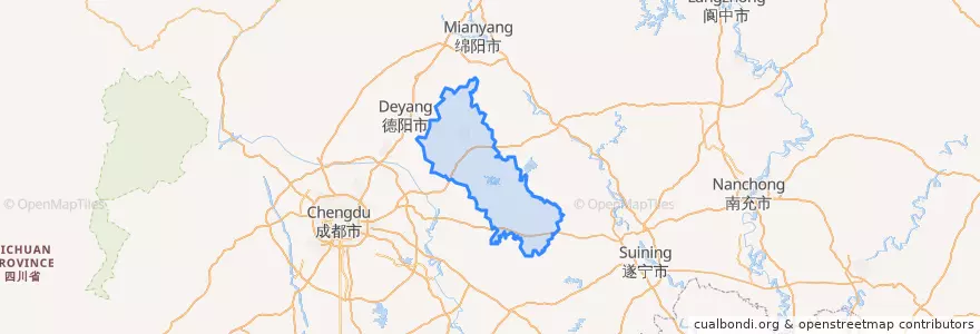Mapa de ubicacion de 中江县 / Zhongjiang.
