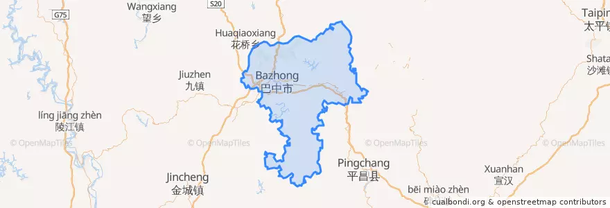 Mapa de ubicacion de 巴州区.