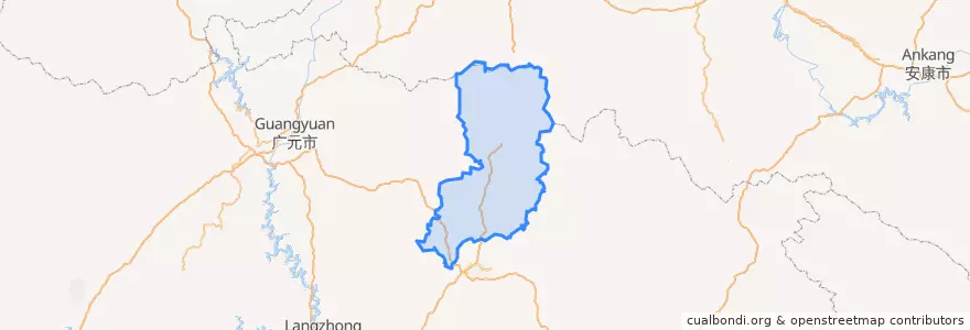 Mapa de ubicacion de 南江县.