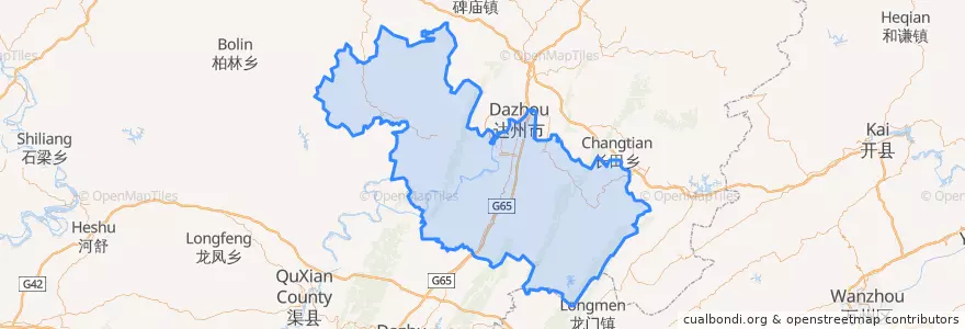 Mapa de ubicacion de 达川区.