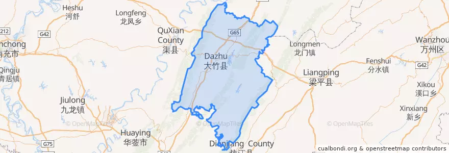 Mapa de ubicacion de 大竹县.