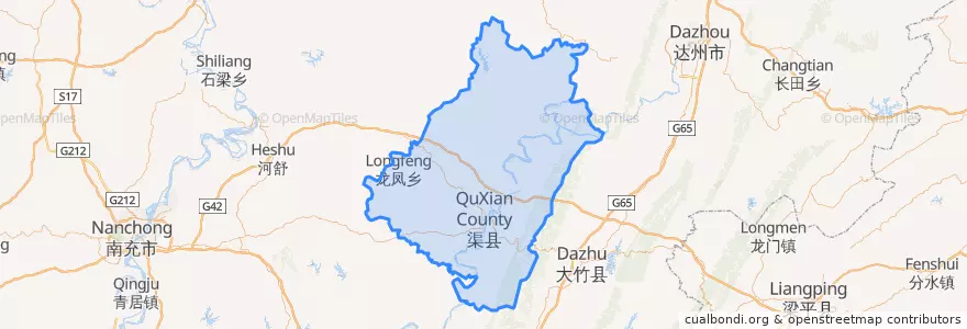 Mapa de ubicacion de 渠县.