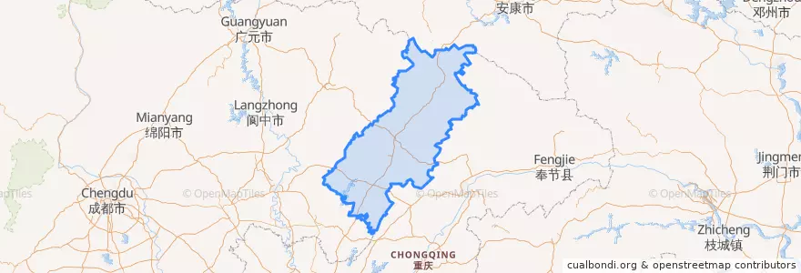 Mapa de ubicacion de Dazhou City.