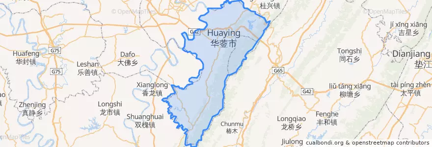 Mapa de ubicacion de 华蓥市.