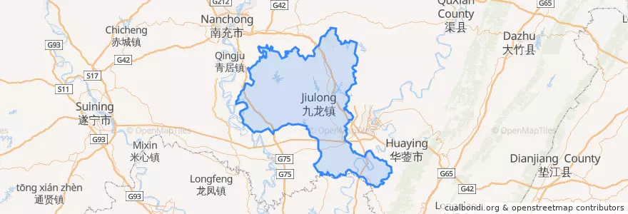 Mapa de ubicacion de 岳池县.