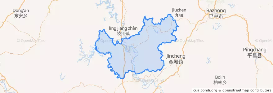 Mapa de ubicacion de 阆中市.