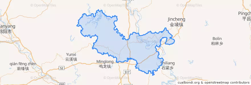 Mapa de ubicacion de Nanbu County.