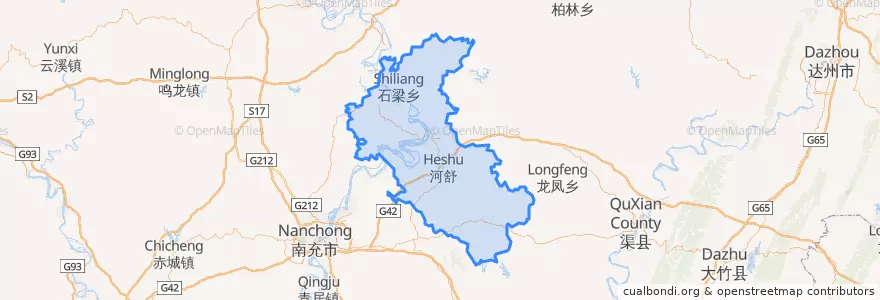 Mapa de ubicacion de 蓬安县.