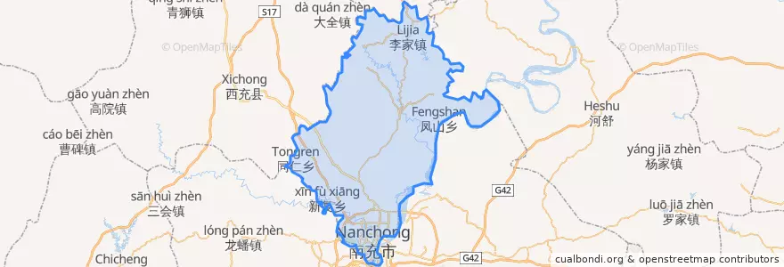 Mapa de ubicacion de Shunqing District.