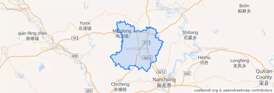 Mapa de ubicacion de 西充县.