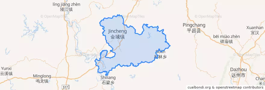 Mapa de ubicacion de 仪陇县.