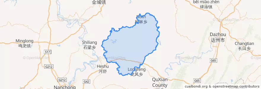 Mapa de ubicacion de 营山县.