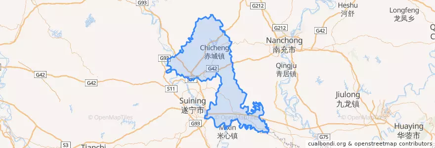 Mapa de ubicacion de 蓬溪县.